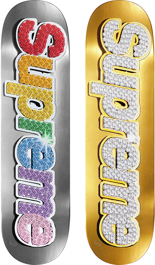 Supreme Bling Box Logo Skateboard Deck Set