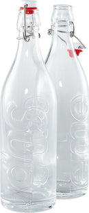 Supreme Swing Top 1.0L Bottle (Set of 2) Clear