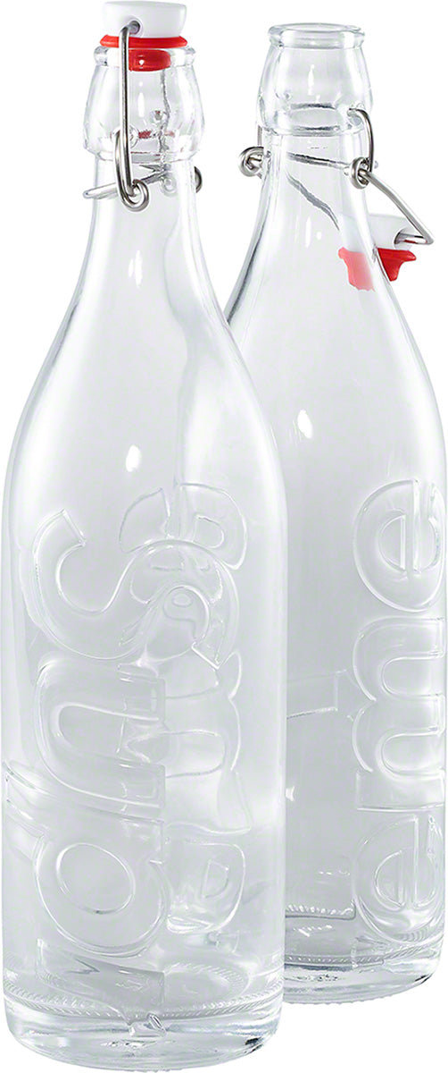 Supreme Swing Top 1.0L Bottle (Set of 2) Clear