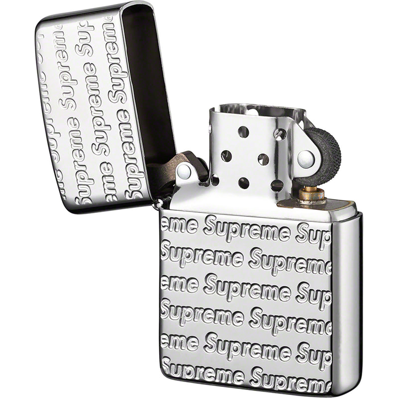 Repeat Engraved Zippo Silver