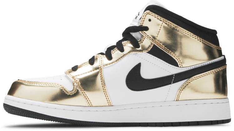 Jordan 1 Mid Metallic Gold Black White (GS)