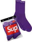 Supreme Hanes Crew Socks (4 Pack) Purple