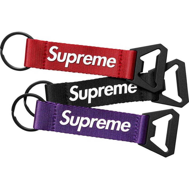 Supreme Bottle Opener Webbing Keychain Black