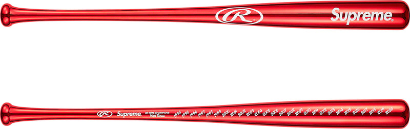 Supreme Rawlings Chrome Maple Wood Baseball Bat Red