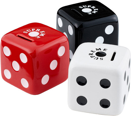 Supreme Ceramic Dice Coin Bank White