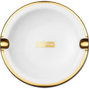 Supreme Gold Trim Ceramic Ashtray White