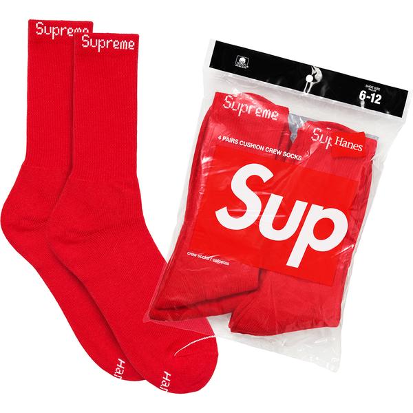 Supreme Hanes Crew Socks Crew Socks (4 Pack) Red